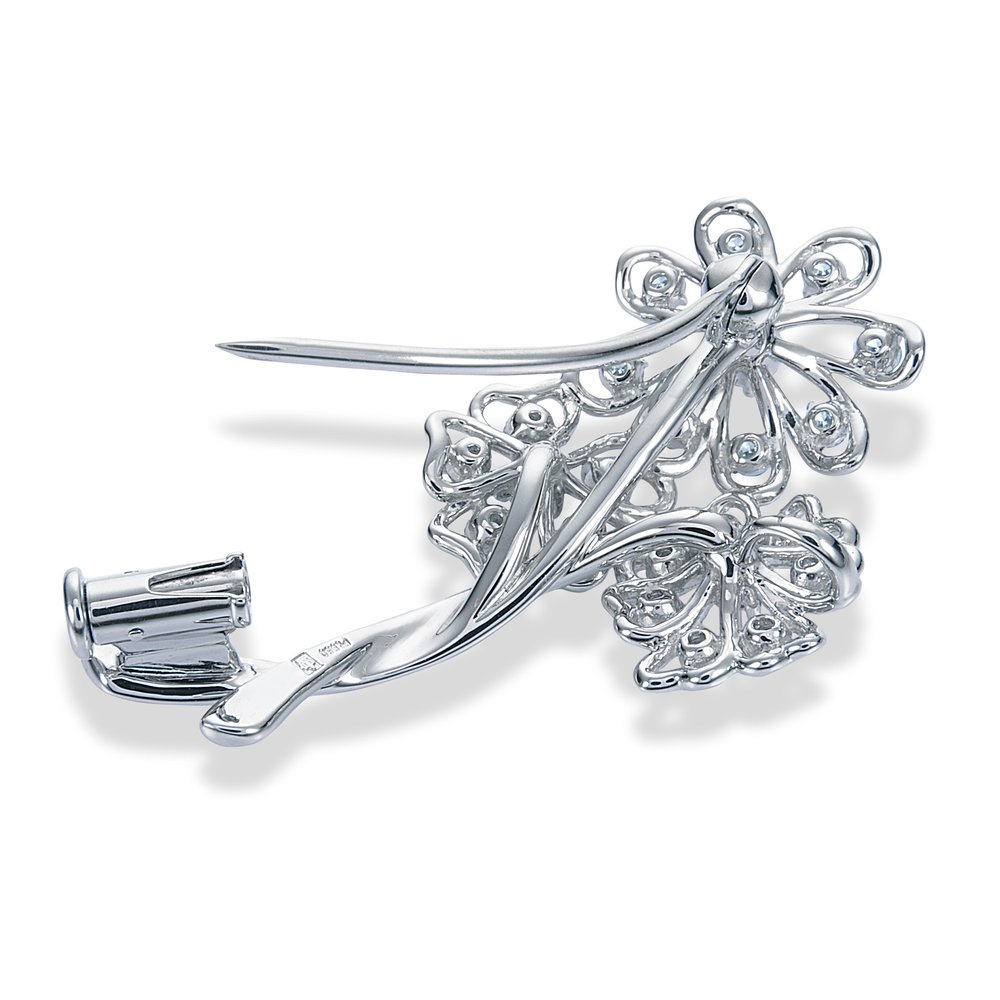 フロリア―ド プラチナ ダイヤモンドピンブローチ│ロイヤルアッシャー