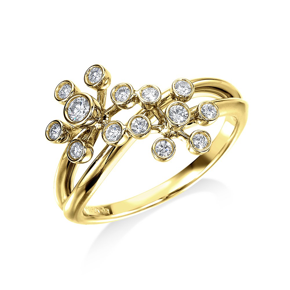 モダンライト K18イエローゴールド ダイヤモンドリング│ロイヤルアッシャー