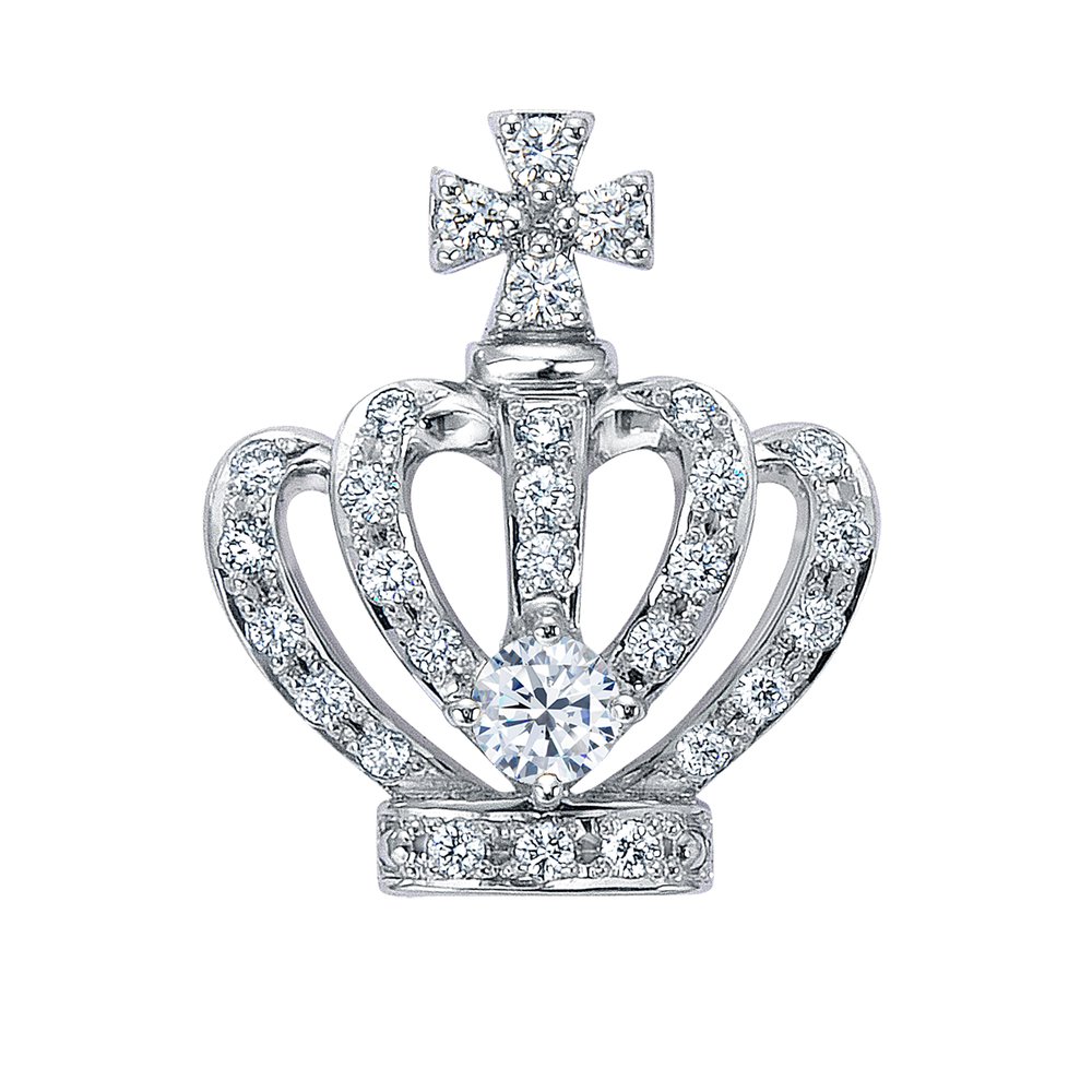 クラウン プラチナ ダイヤモンドピンブローチ│ロイヤルアッシャー