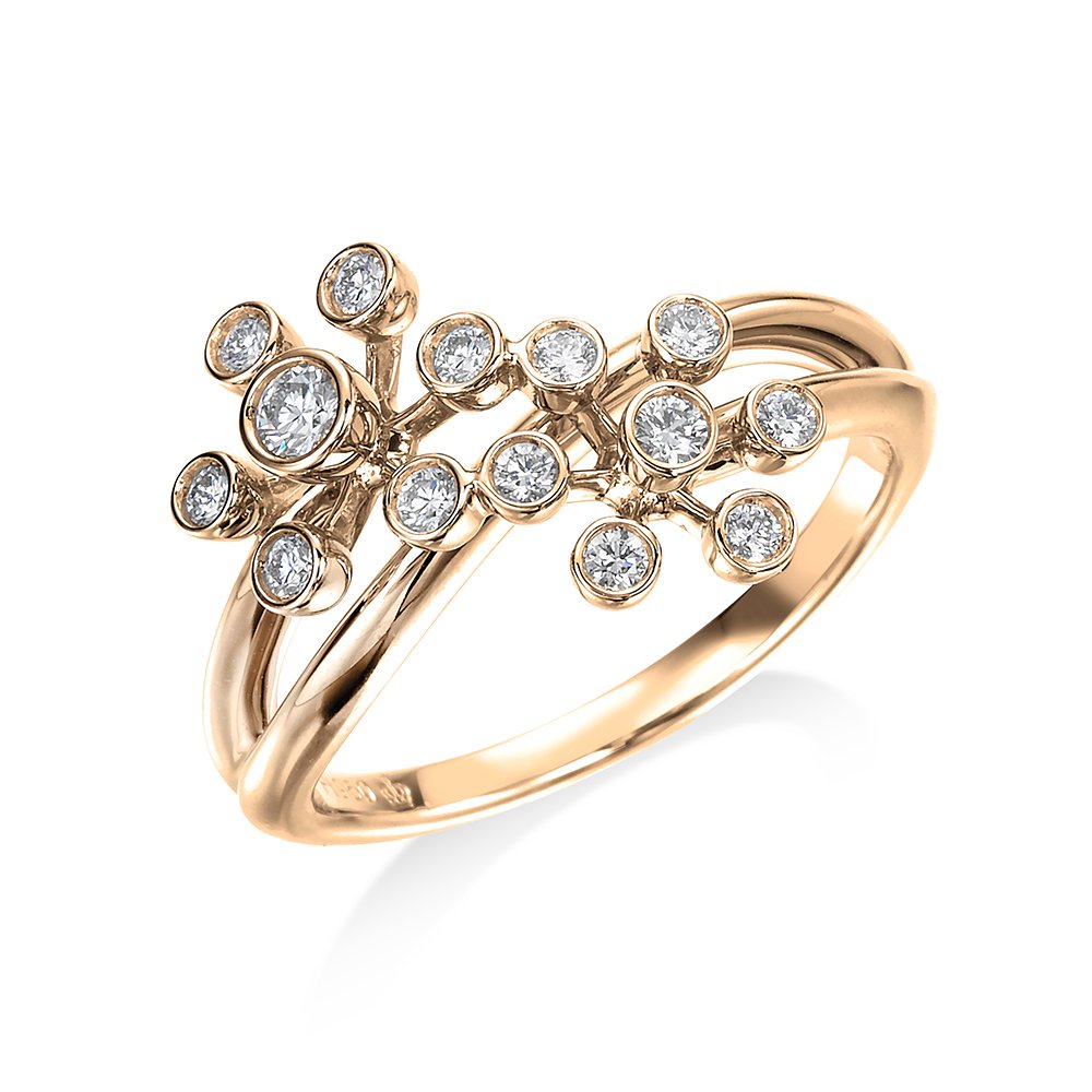 モダンライト K18ピンクゴールド ダイヤモンドリング│ロイヤルアッシャー