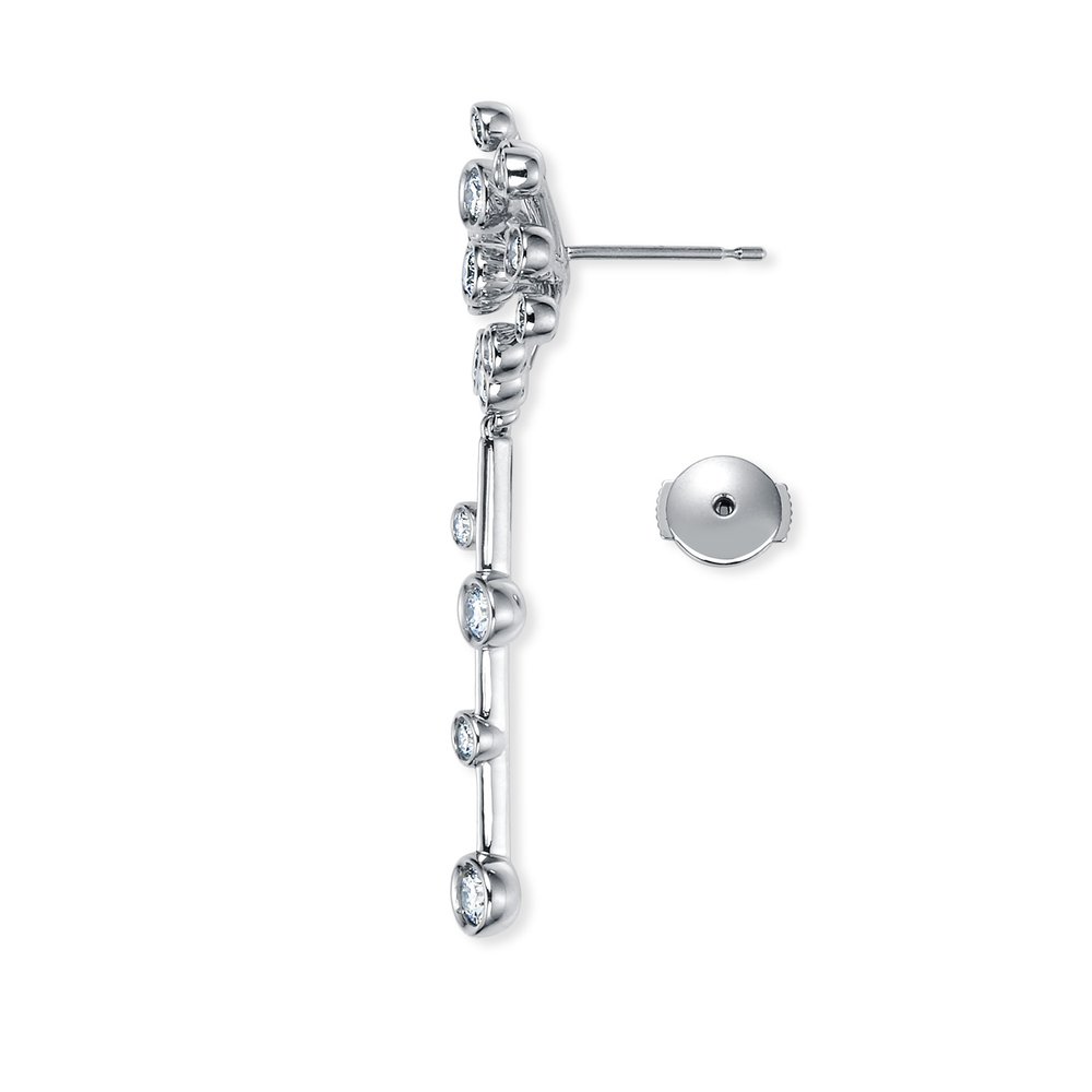 モダンライト プラチナ ダイヤモンドピアス│ロイヤルアッシャー