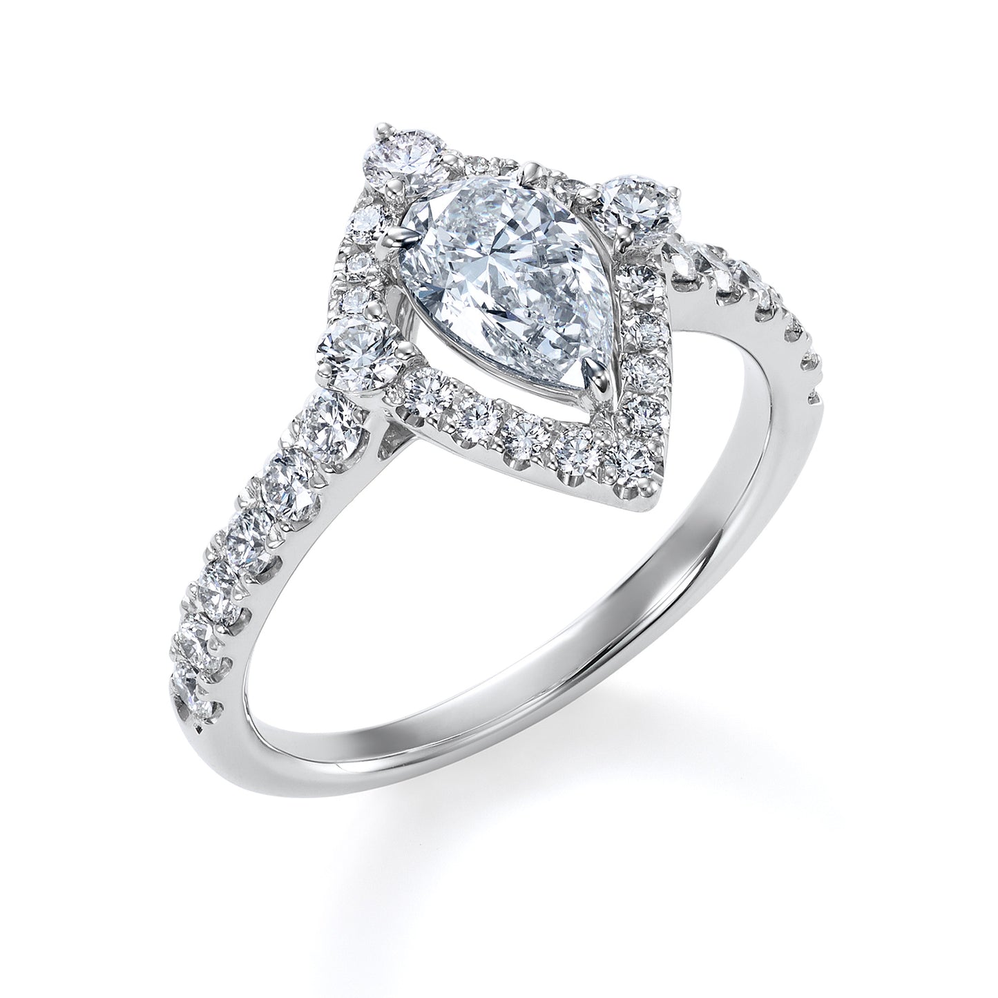 創業170周年記念 ペアシェイプカット ダイヤモンドリング│ロイヤルアッシャー