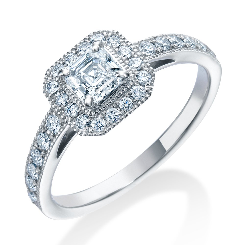 ロイヤル・アッシャー・カット プラチナ ダイヤモンドリング│ロイヤルアッシャー