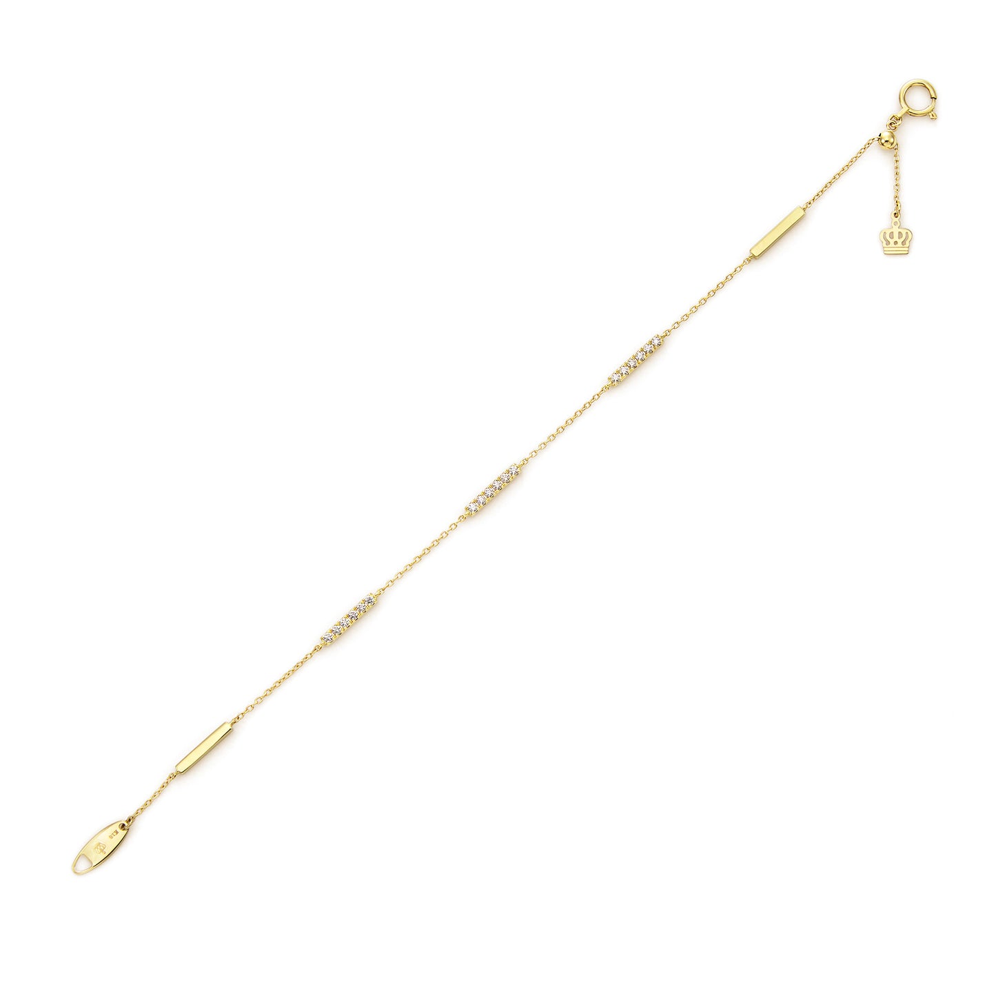 ライン K18イエローゴールド ダイヤモンドブレスレット