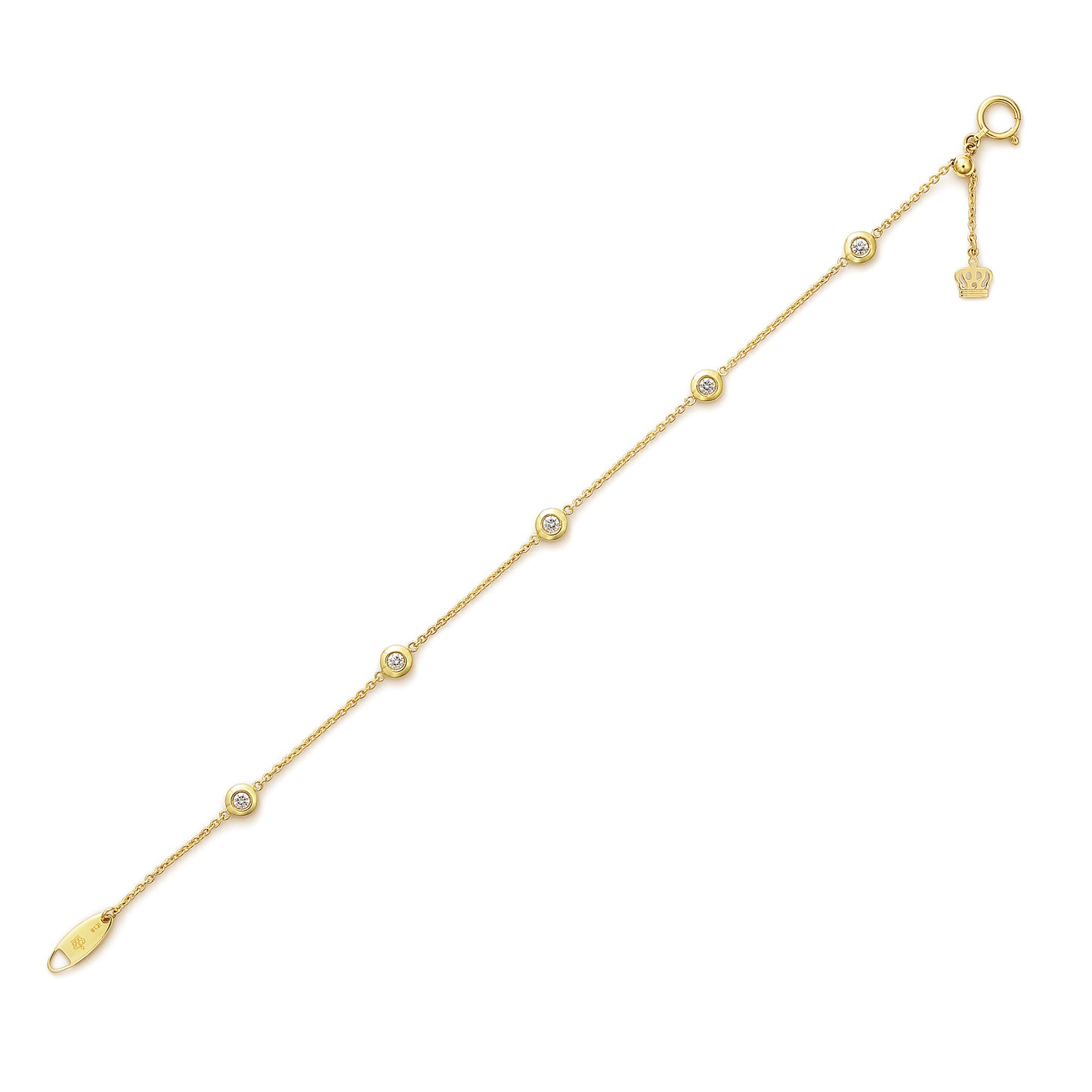 ギフト K18イエローゴールド ダイヤモンドブレスレット