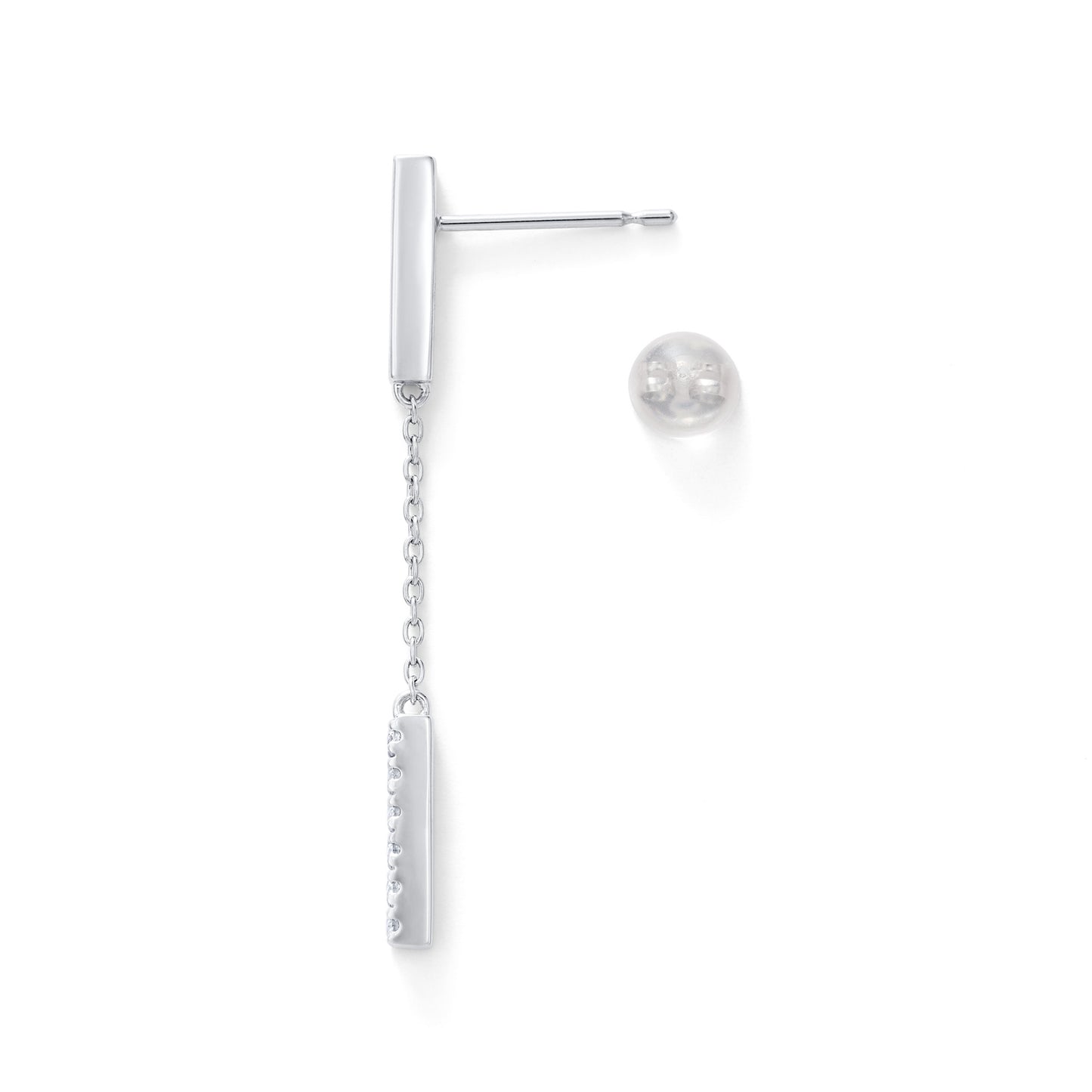 ライン プラチナ ダイヤモンドピアス