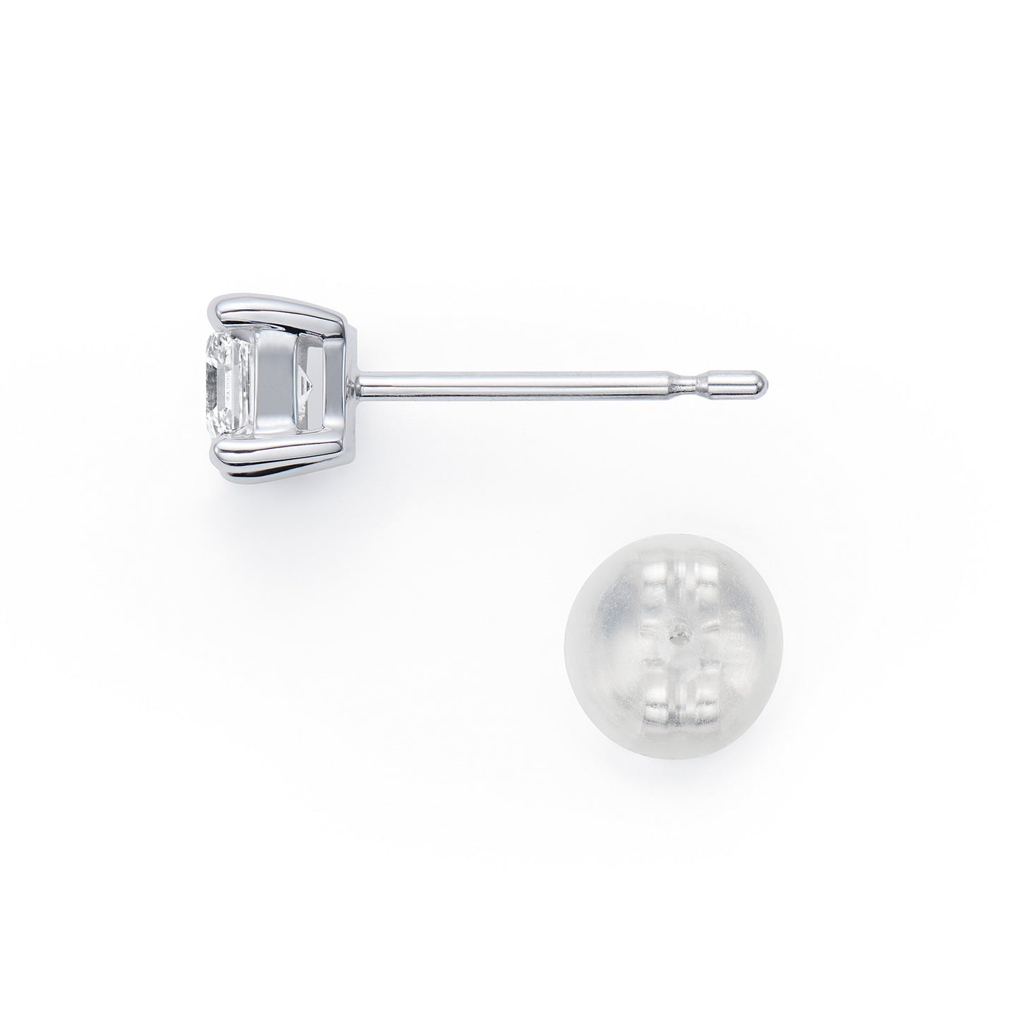 ロイヤル・アッシャー・カット プラチナ ダイヤモンドピアス│ロイヤルアッシャー