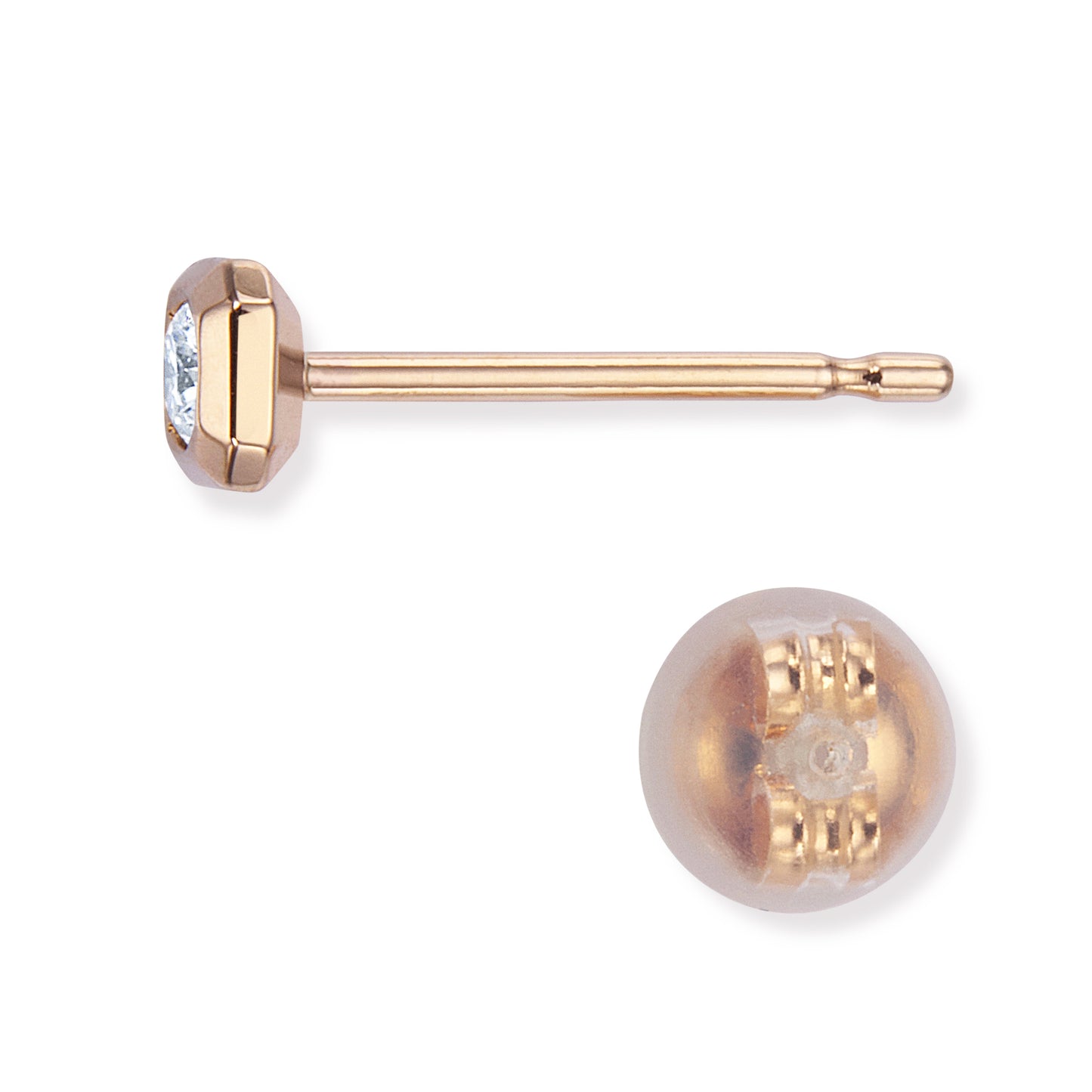 ギフト K18ピンクゴールド ダイヤモンドピアス