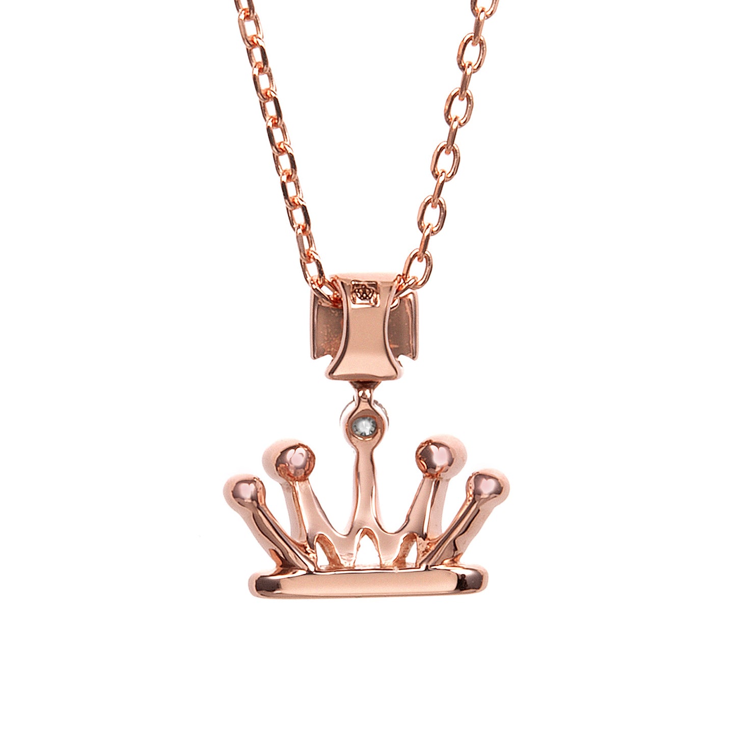 クラウン K18ピンクゴールド ダイヤモンドペンダント