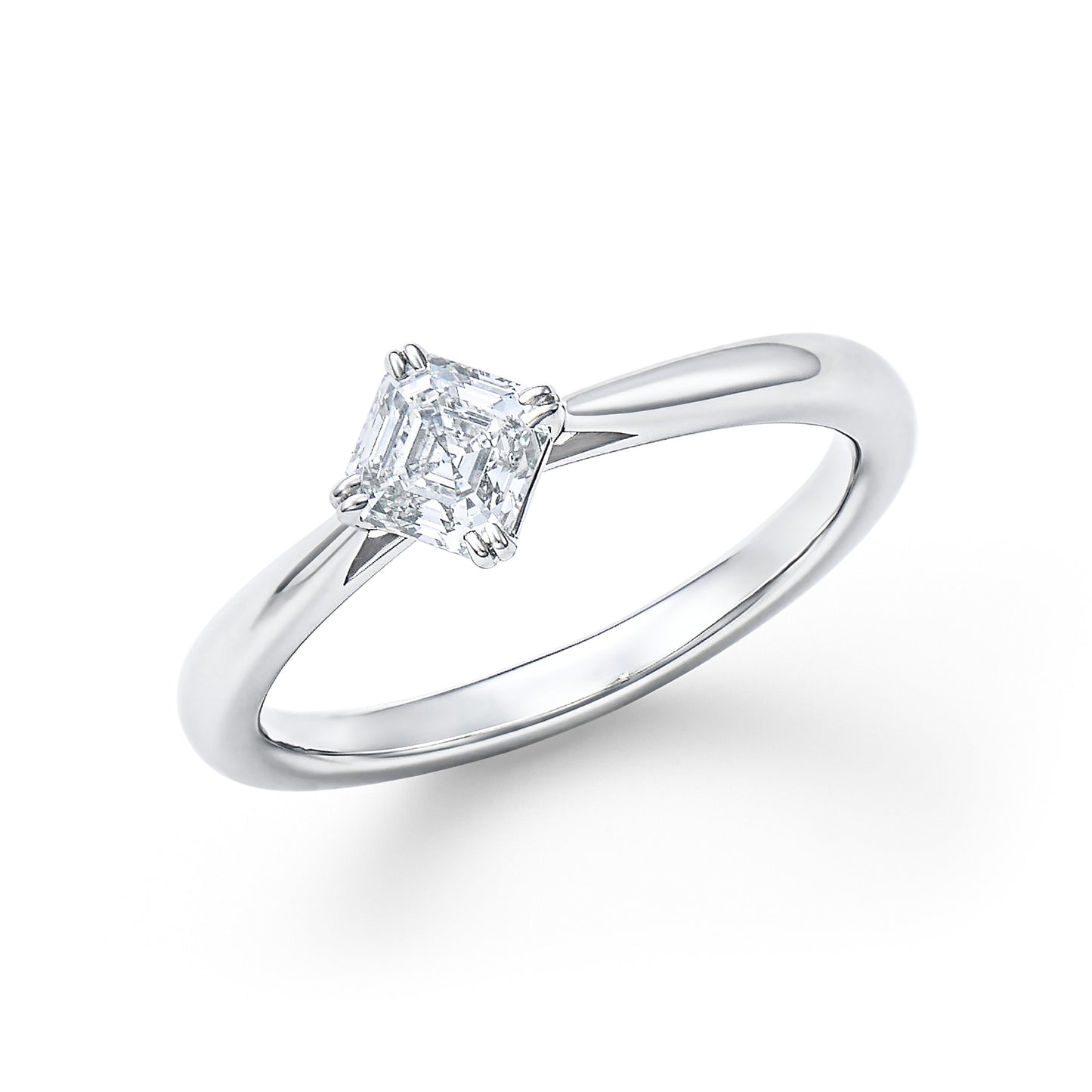 ロイヤル・アッシャー・カット プラチナ ダイヤモンドリング