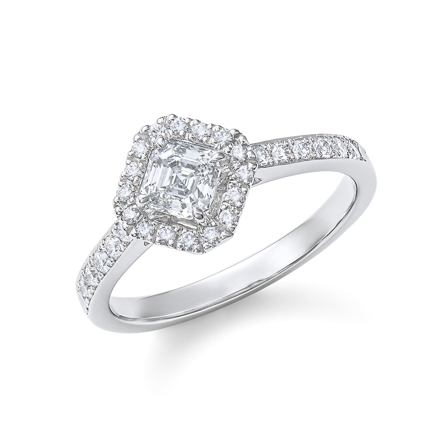 ロイヤル・アッシャー・カット プラチナ ダイヤモンドリング