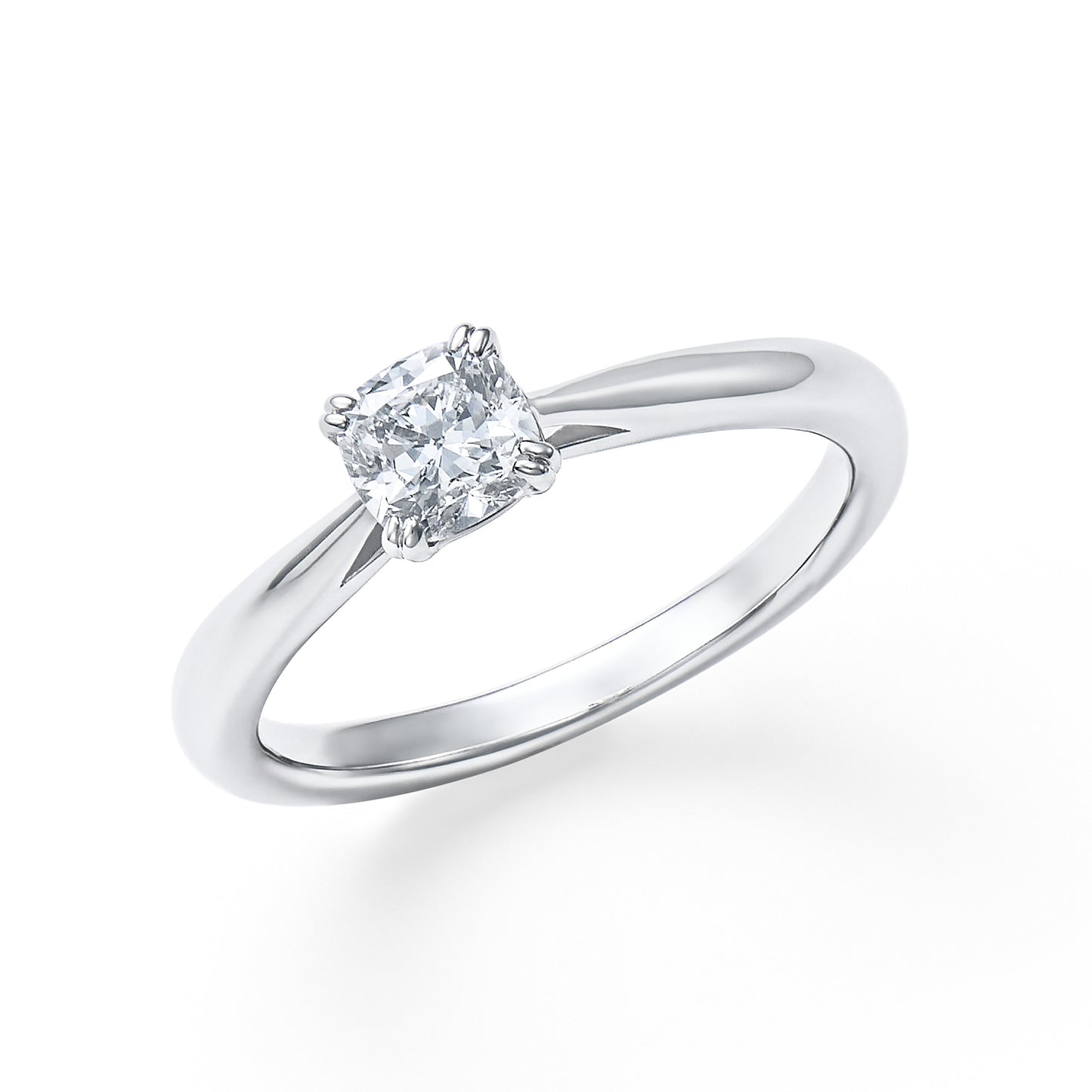 ロイヤル・アッシャー・クッションカット プラチナ ダイヤモンドリング