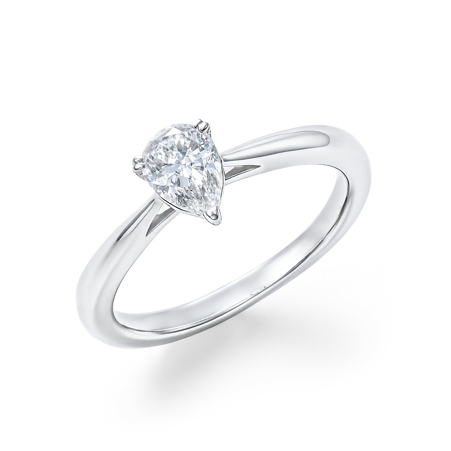 ロイヤル・アッシャー・ペアシェイプカット プラチナ ダイヤモンドリング