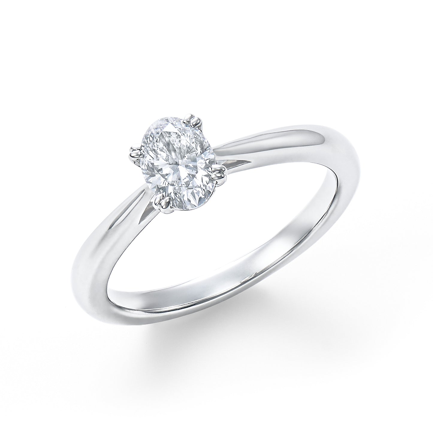 ロイヤル・アッシャー・オーバルカット プラチナ ダイヤモンドリング