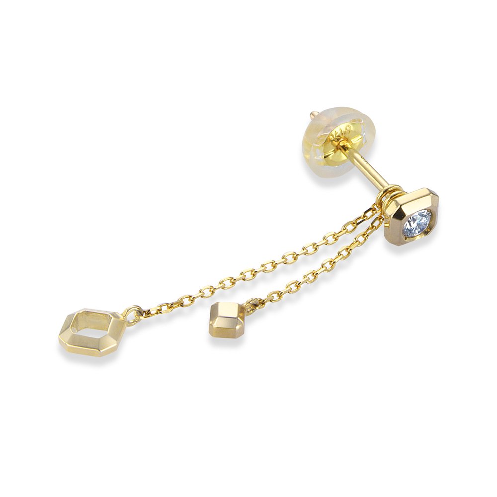 ギフト K18イエローゴールド ダイヤモンド2WAYピアス│ロイヤルアッシャー