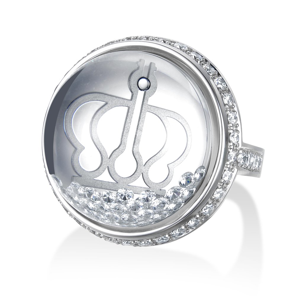 ライラ K18ホワイトゴールド ダイヤモンドリング│ロイヤルアッシャー