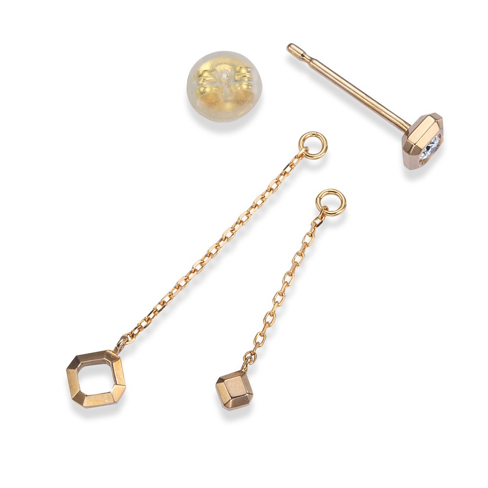 ギフト K18ピンクゴールド ダイヤモンド2WAYピアス│ロイヤルアッシャー