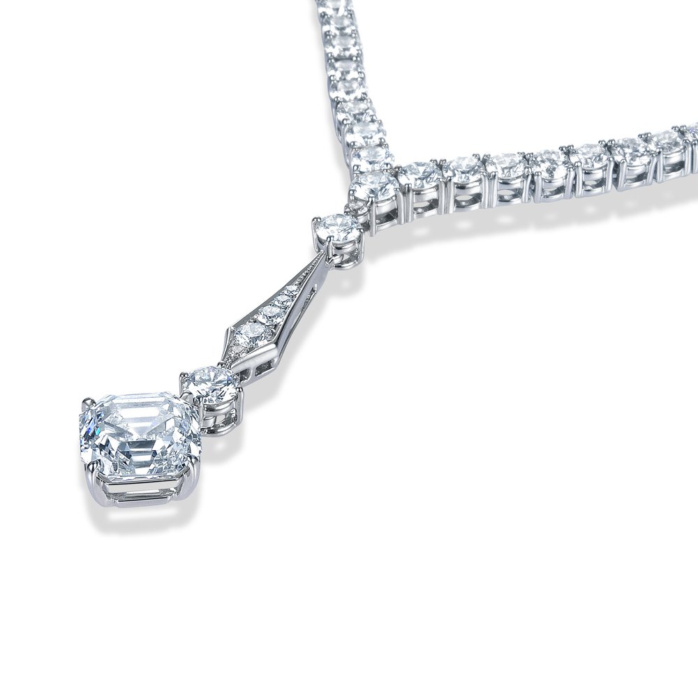 ロイヤル・アッシャー・カット ダイヤモンド ネックレス│ロイヤルアッシャー