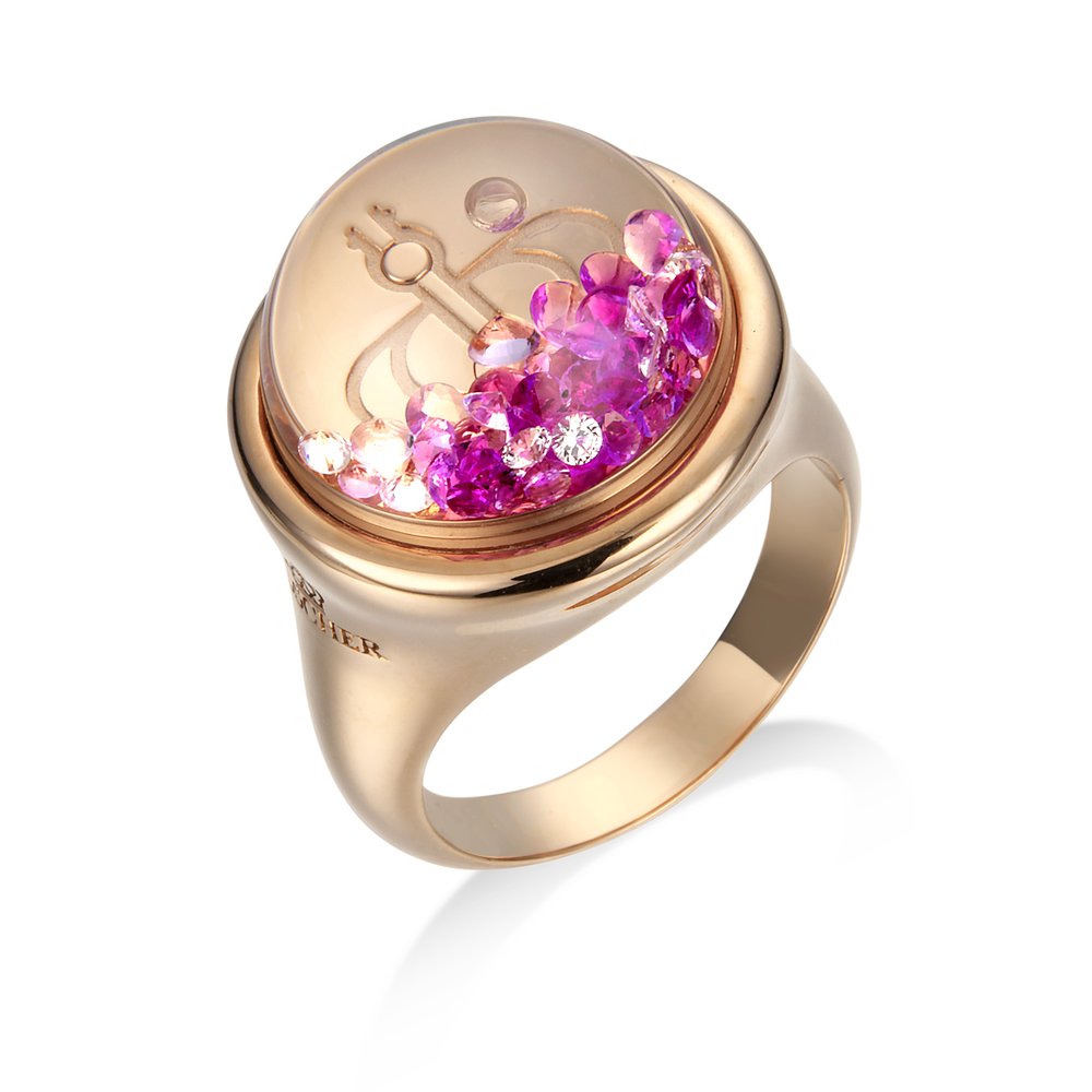 オーロラ K18ピンクゴールド ピンクサファイヤ×ダイヤモンドリング│ロイヤルアッシャー