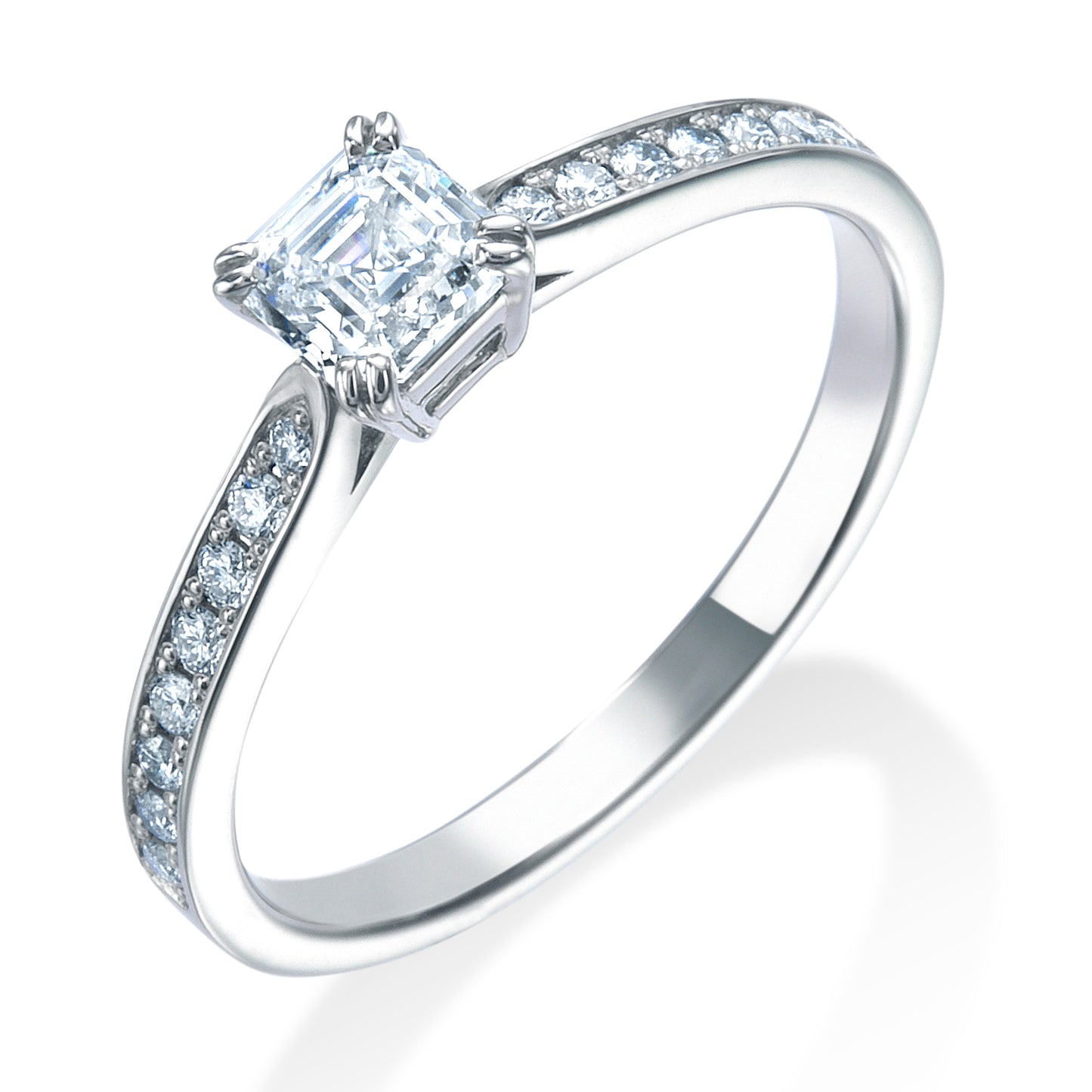 ロイヤル・アッシャー・カット プラチナ ダイヤモンドリング│ロイヤルアッシャー