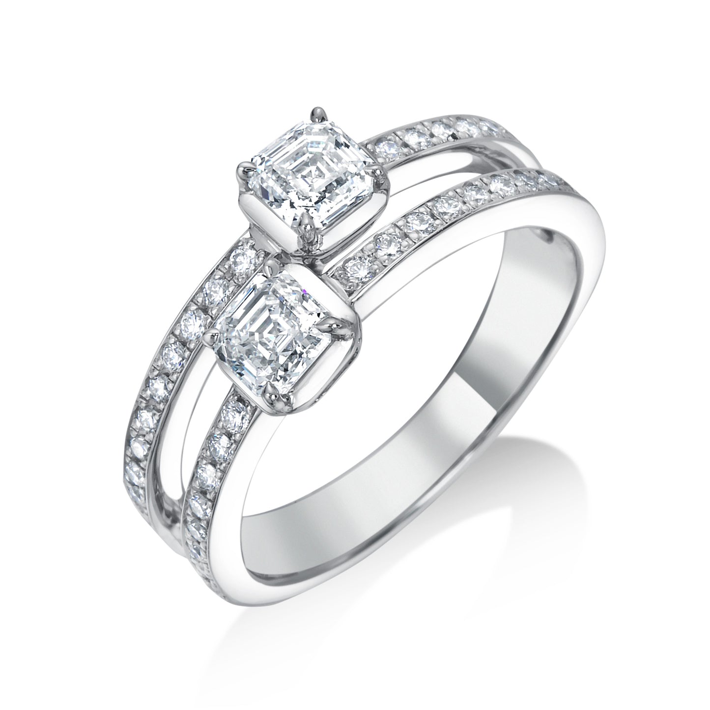 ロイヤル・アッシャー・カット プラチナ ダイヤモンドリング│ロイヤルアッシャー