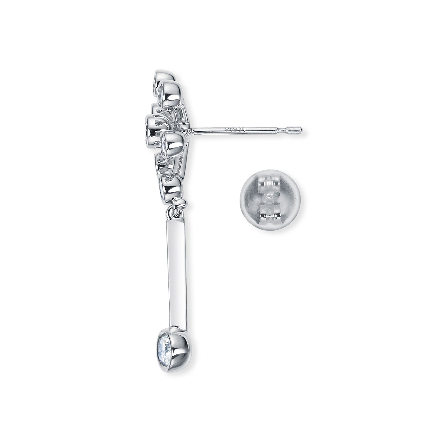 モダンライト プラチナ ダイヤモンドピアス│ロイヤルアッシャー