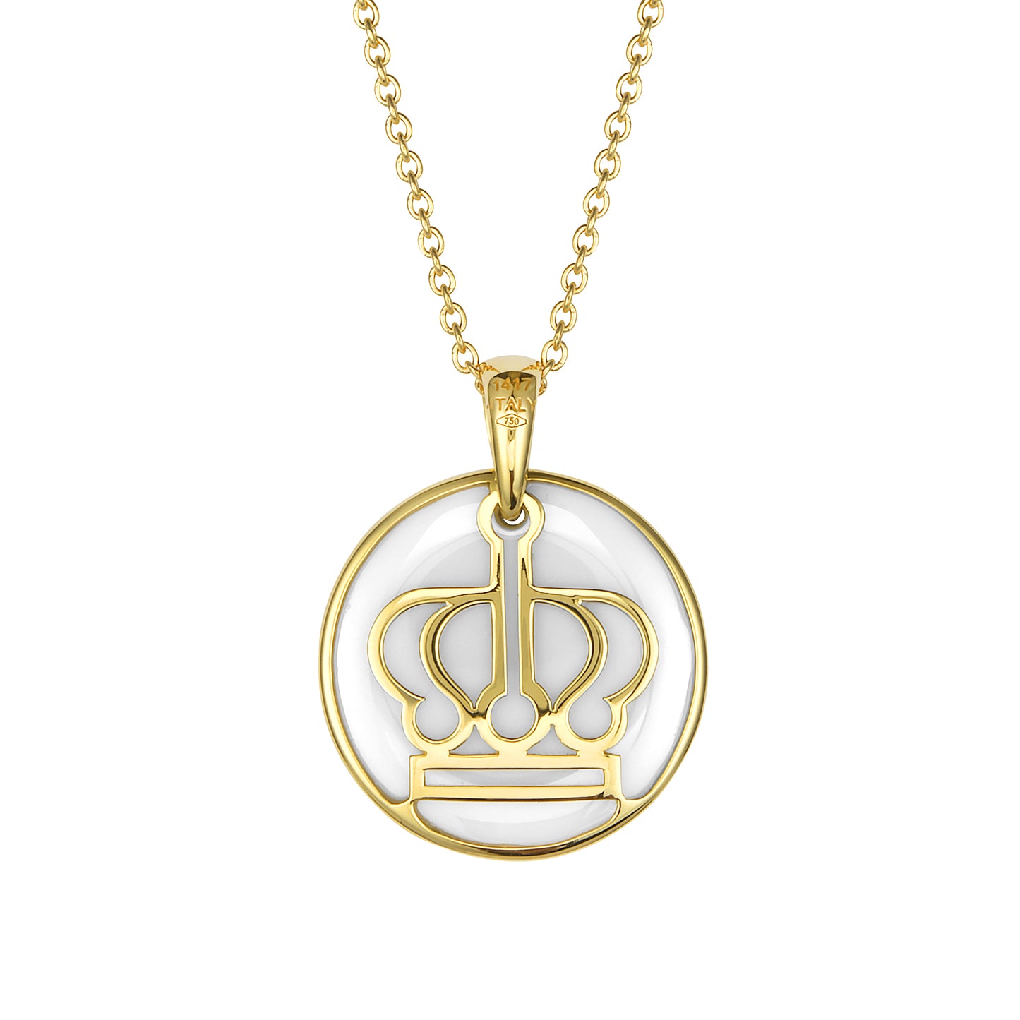 ステラ K18YG×ホワイトセラミック ダイヤモンドペンダント│ロイヤルアッシャー