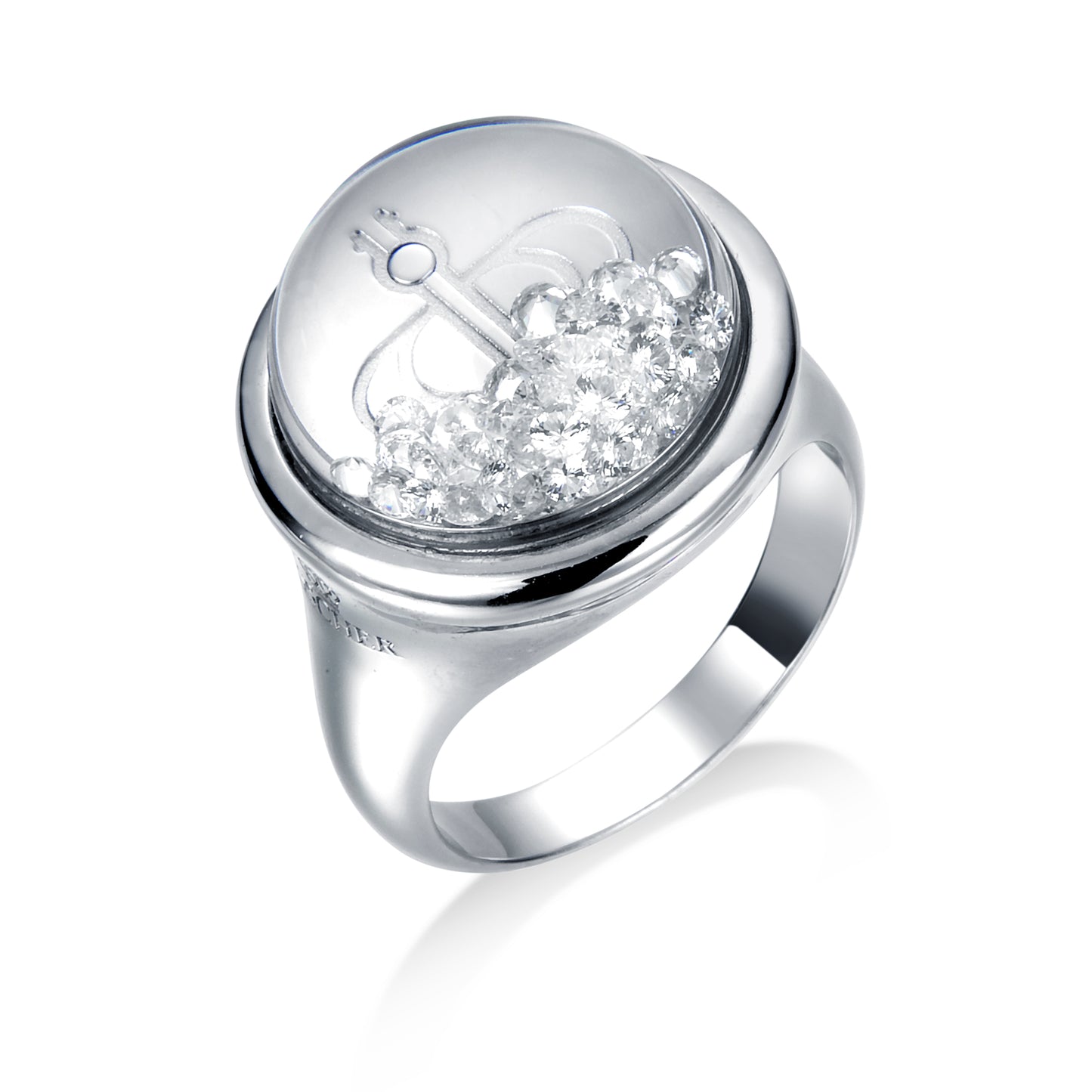 オーロラ K18ホワイトゴールド ダイヤモンドリング│ロイヤルアッシャー