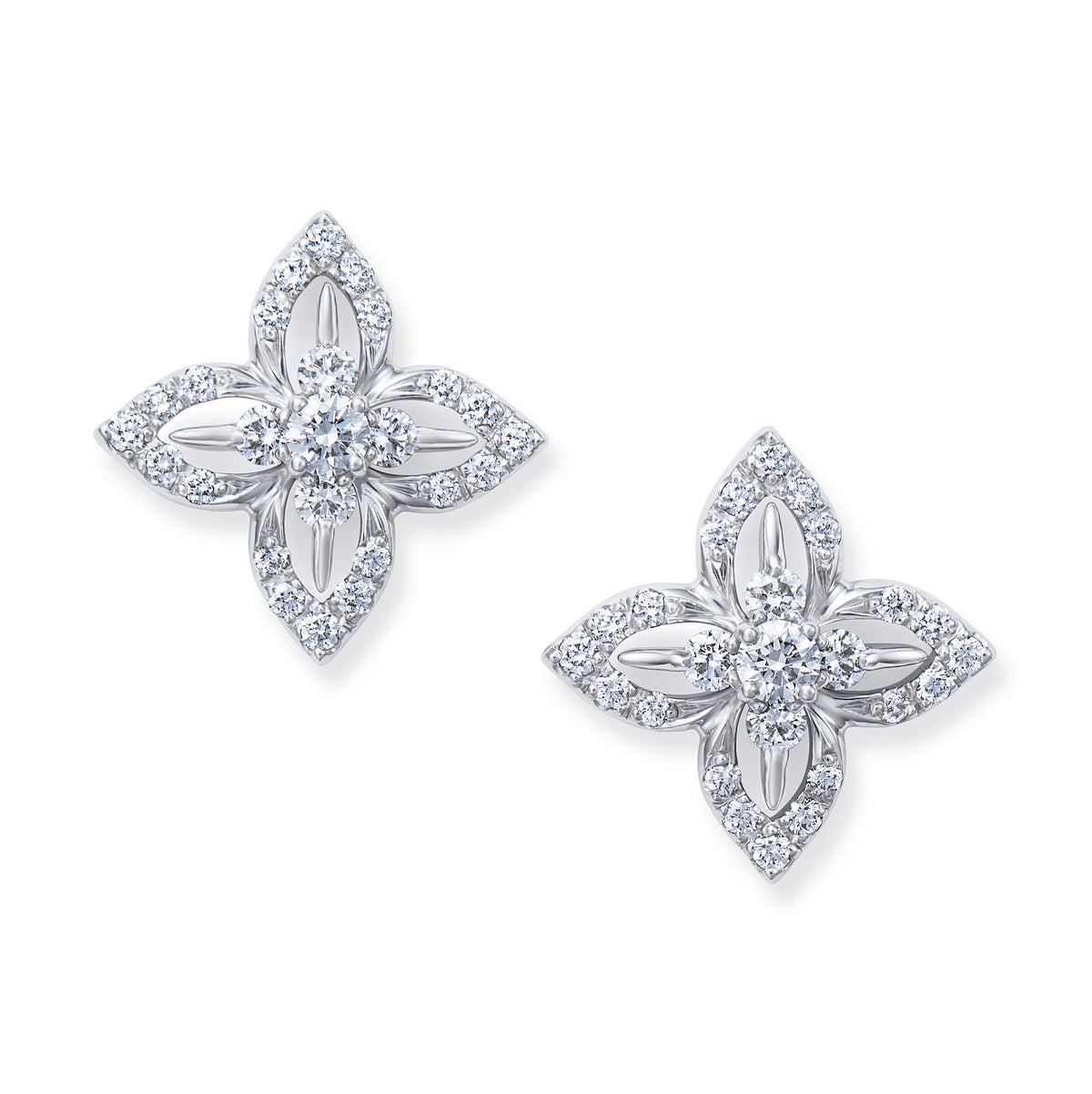 フロリアード プラチナ ダイヤモンドピアス│ROYALASSCHER – ロイヤル 