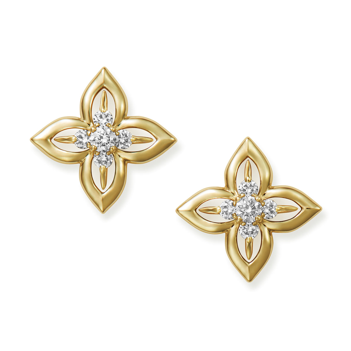 フロリアード K18イエローゴールド ダイヤモンドピアス│ROYALASSCHER 