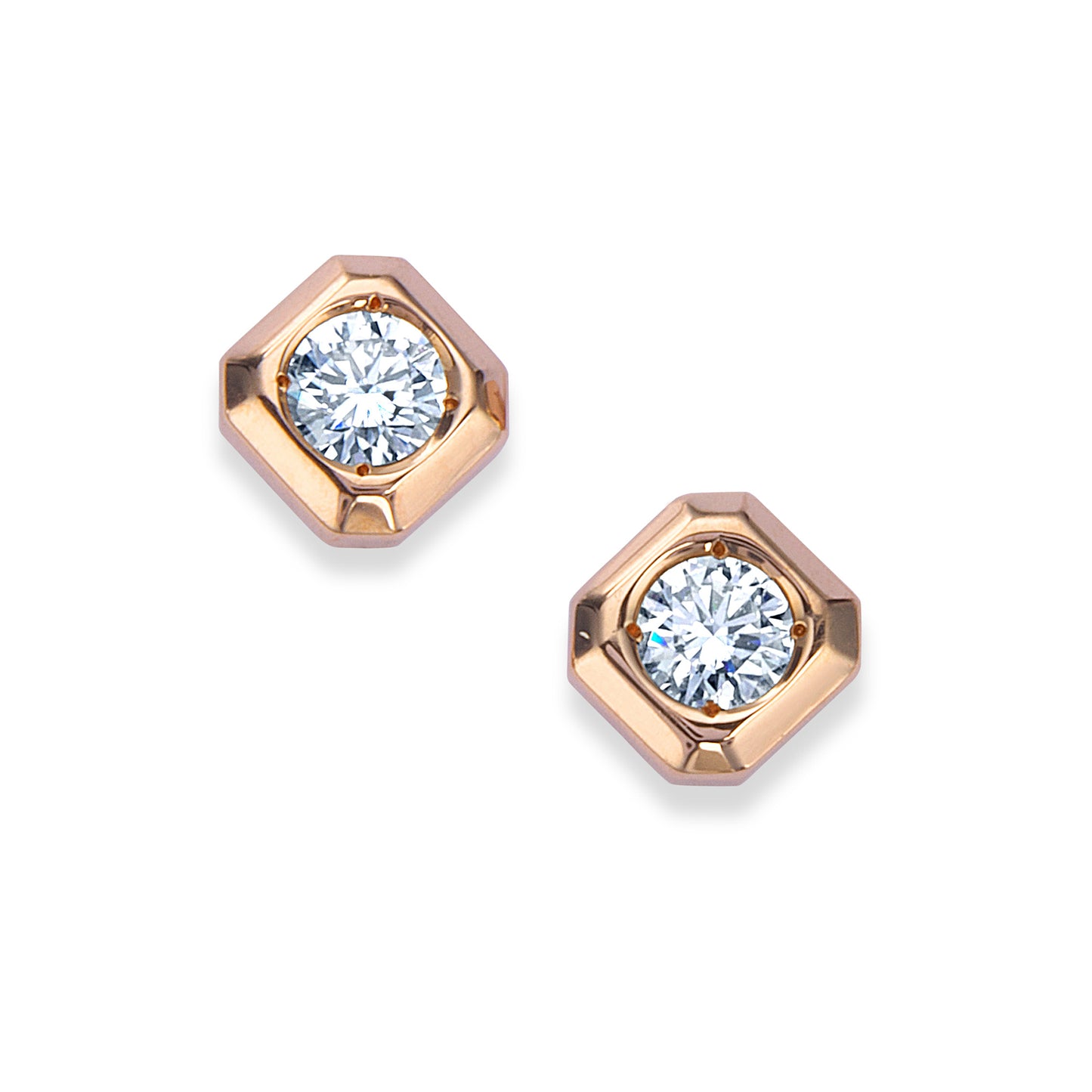 ギフト K18ピンクゴールド ダイヤモンドピアス