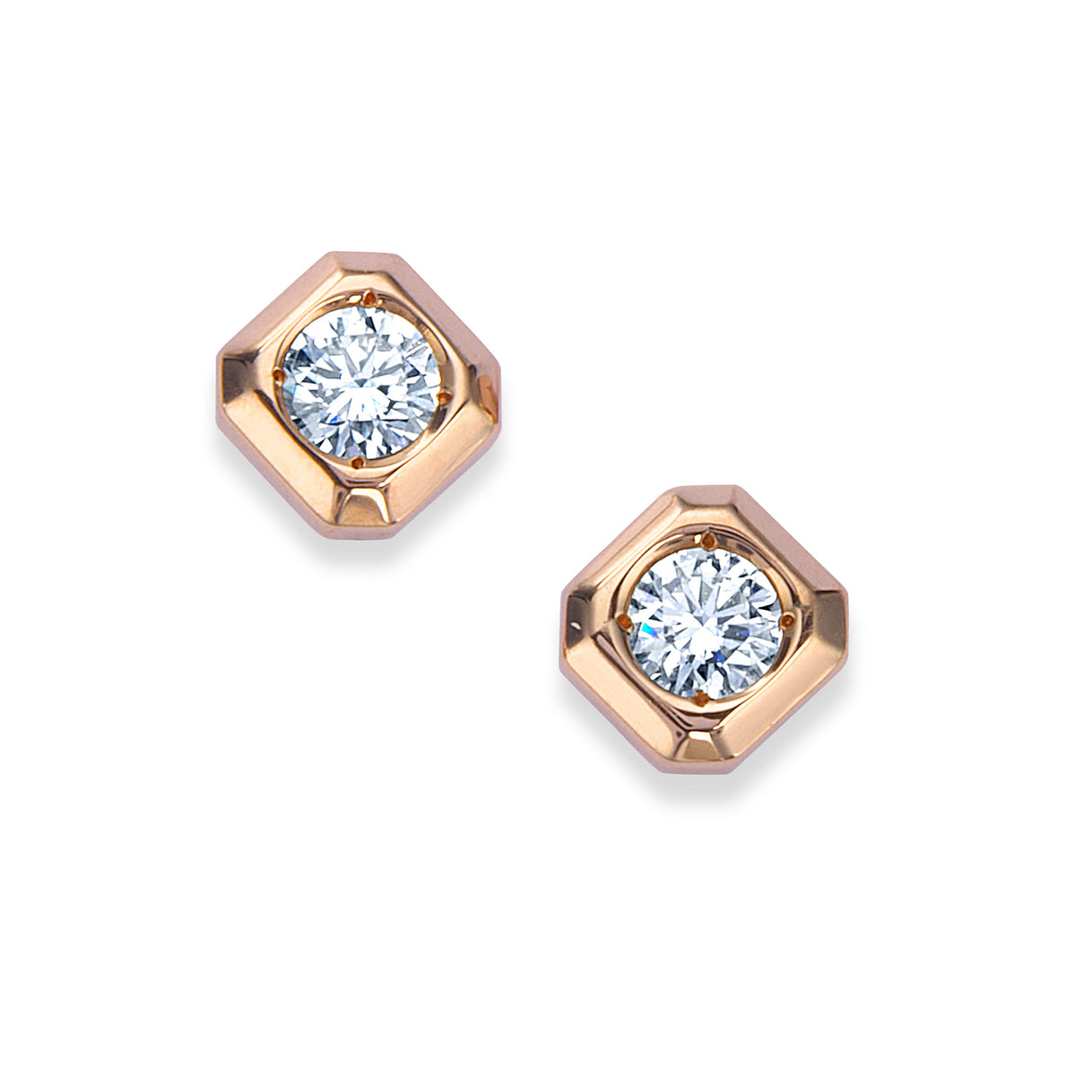 ギフト K18ピンクゴールド ダイヤモンドピアス│ROYALASSCHER 