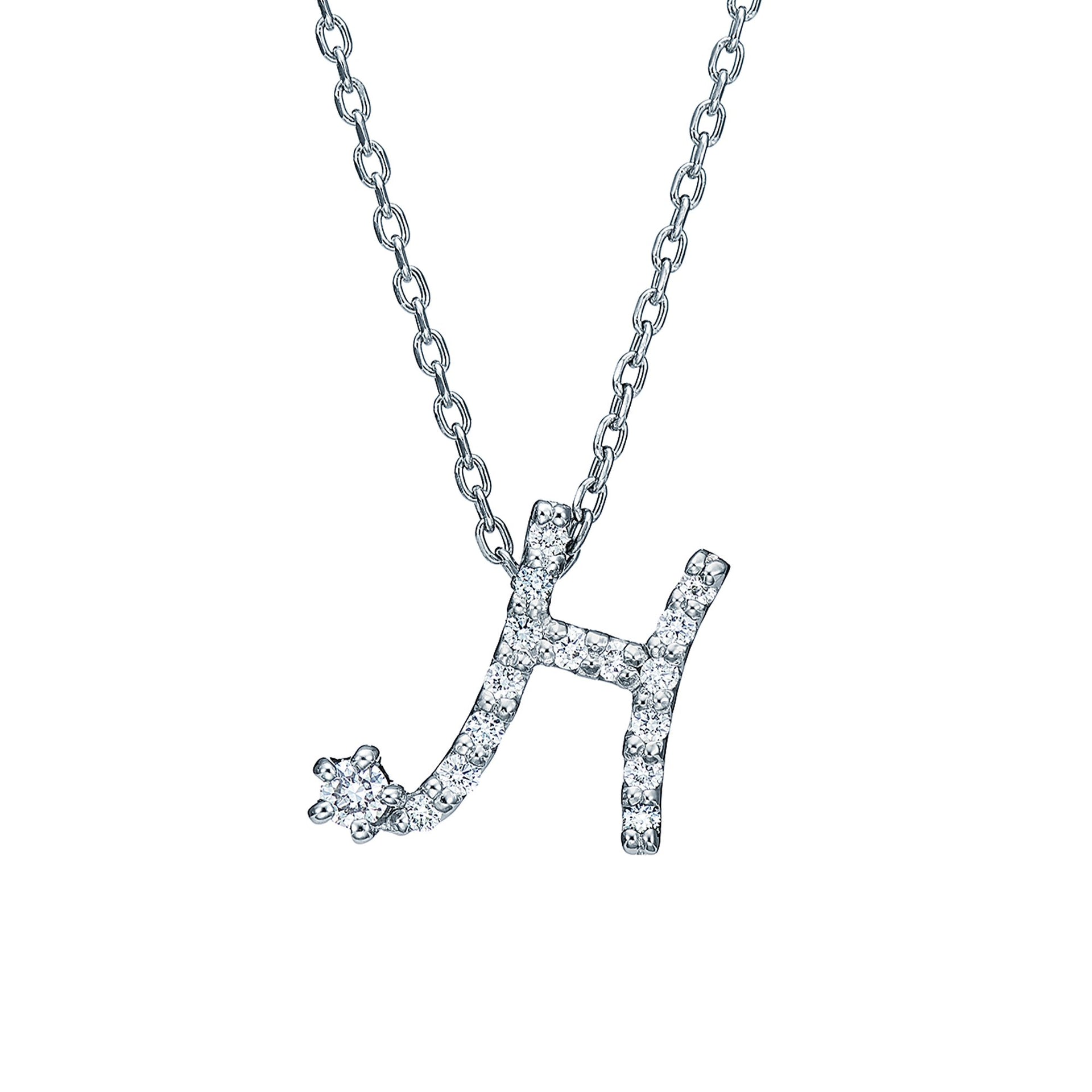JPA0135HB-イニシャル”H” プラチナダイヤモンドペンダント│ロイヤル 