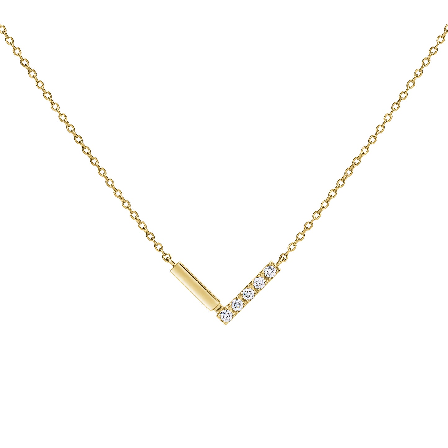 ライン K18イエローゴールド ダイヤモンドペンダント