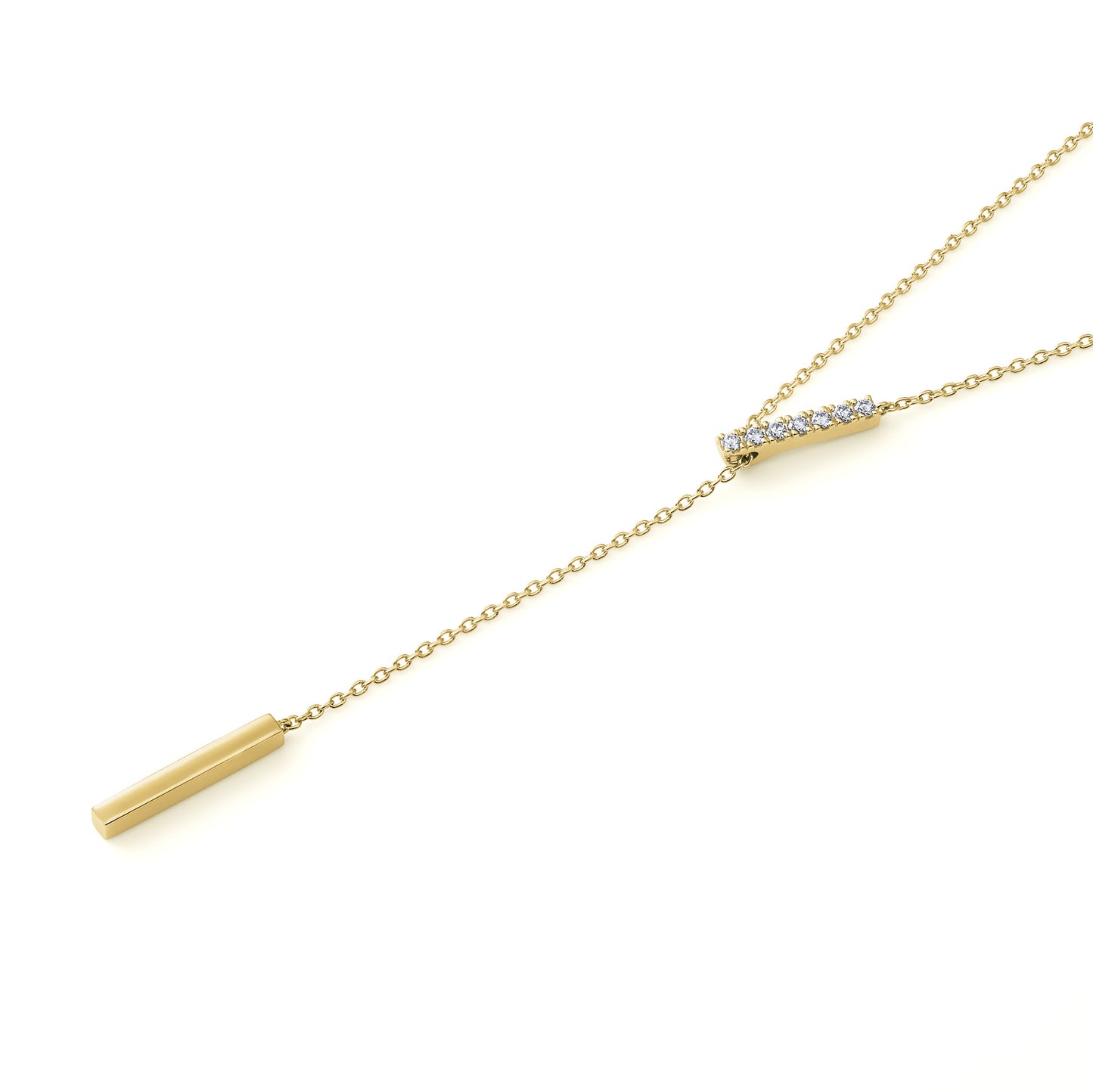 ライン K18イエローゴールド ダイヤモンドペンダント